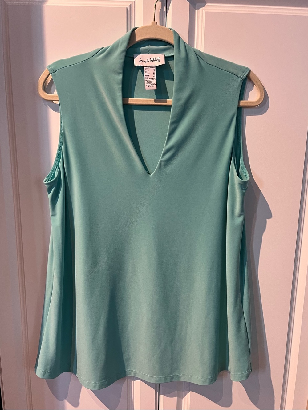 Joseph Ribkoff V-Neck Trapeze Top Size 10 in Seafoam Spring 2026 Collection